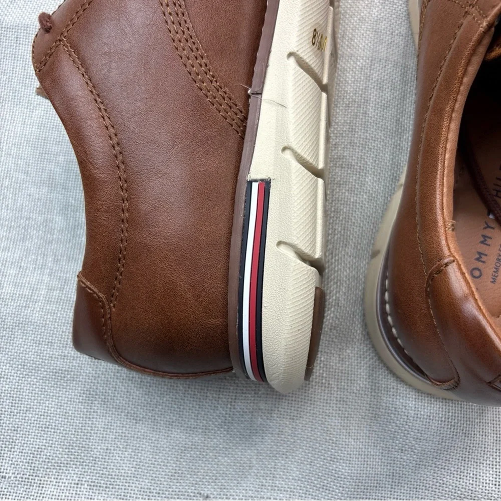 Tommy Hilfiger Brown Leather Derby Oxfords
